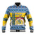 Sweden Christmas Baseball Jacket Coat Of Arms - Scandinavian Pattern - Wonder Print Shop