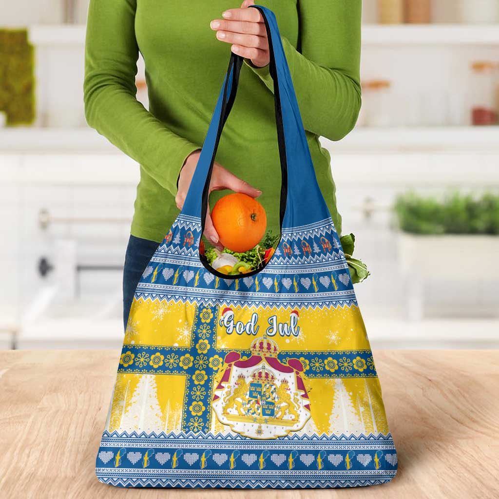 Sweden Christmas Grocery Bag Coat Of Arms - Scandinavian Pattern