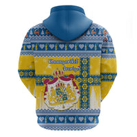 Sweden Christmas Hoodie Coat Of Arms - Scandinavian Pattern - Wonder Print Shop