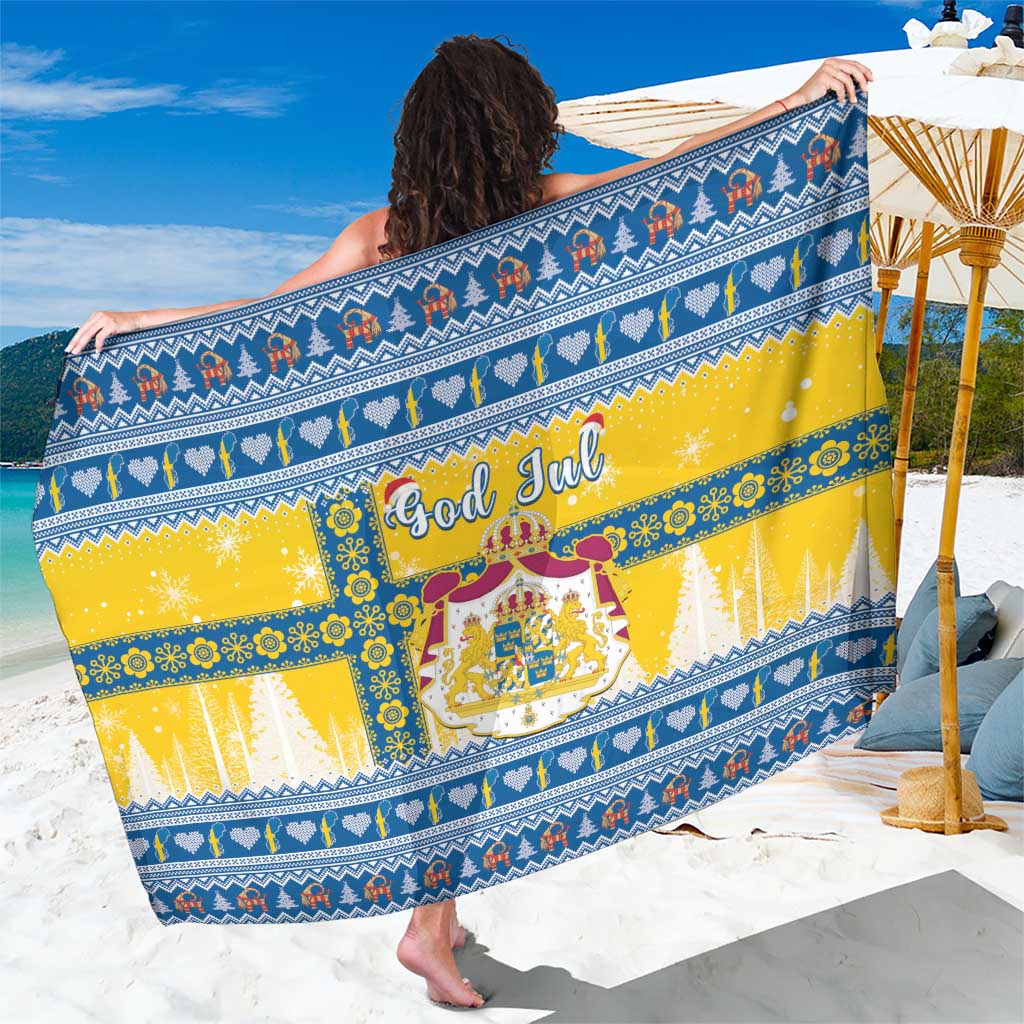 Sweden Christmas Sarong Coat Of Arms - Scandinavian Pattern - Wonder Print Shop