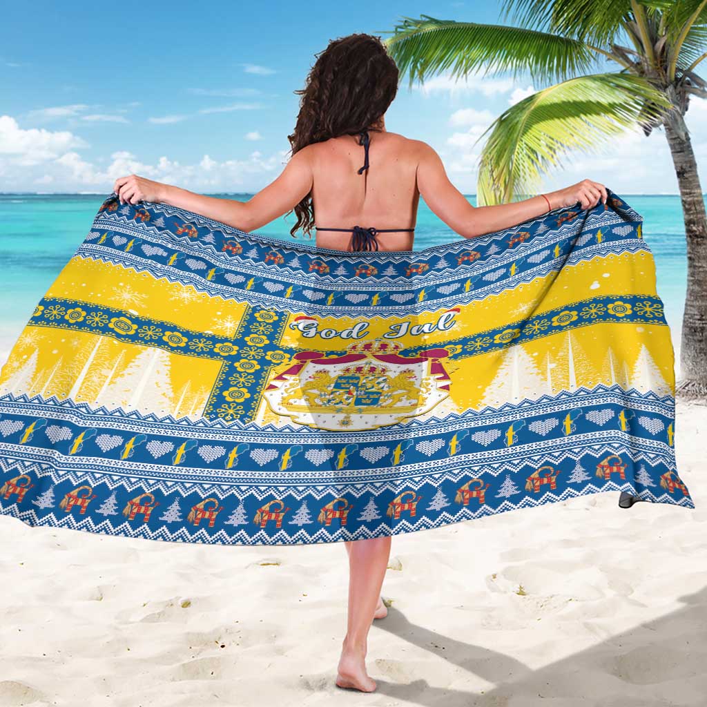 Sweden Christmas Sarong Coat Of Arms - Scandinavian Pattern - Wonder Print Shop