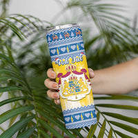 Sweden Christmas Skinny Tumbler Coat Of Arms - Scandinavian Pattern - Wonder Print Shop