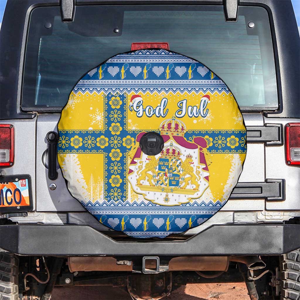 Sweden Christmas Spare Tire Cover Coat Of Arms - Scandinavian Pattern - Wonder Print Shop