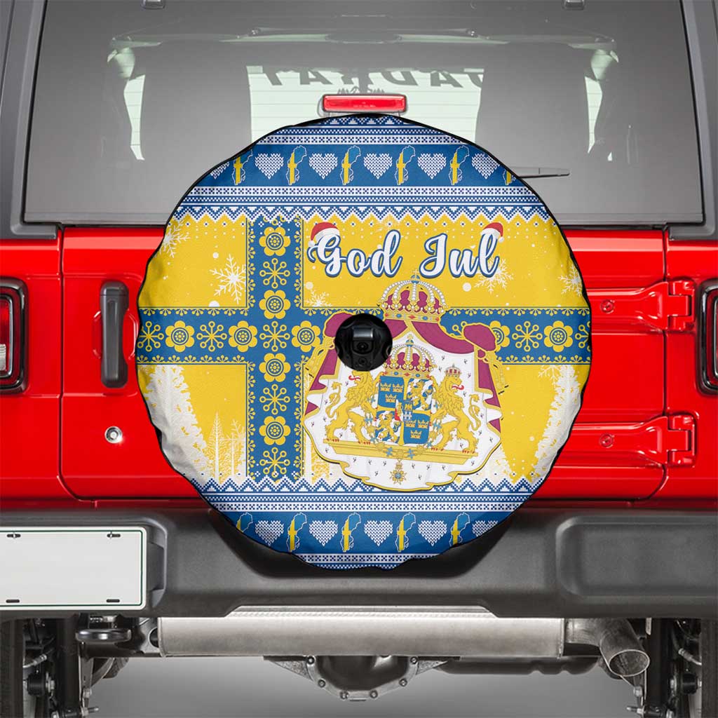 Sweden Christmas Spare Tire Cover Coat Of Arms - Scandinavian Pattern - Wonder Print Shop
