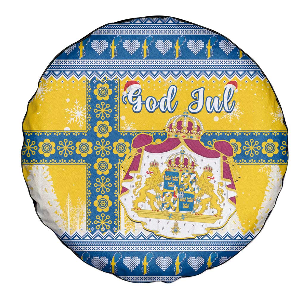 Sweden Christmas Spare Tire Cover Coat Of Arms - Scandinavian Pattern - Wonder Print Shop