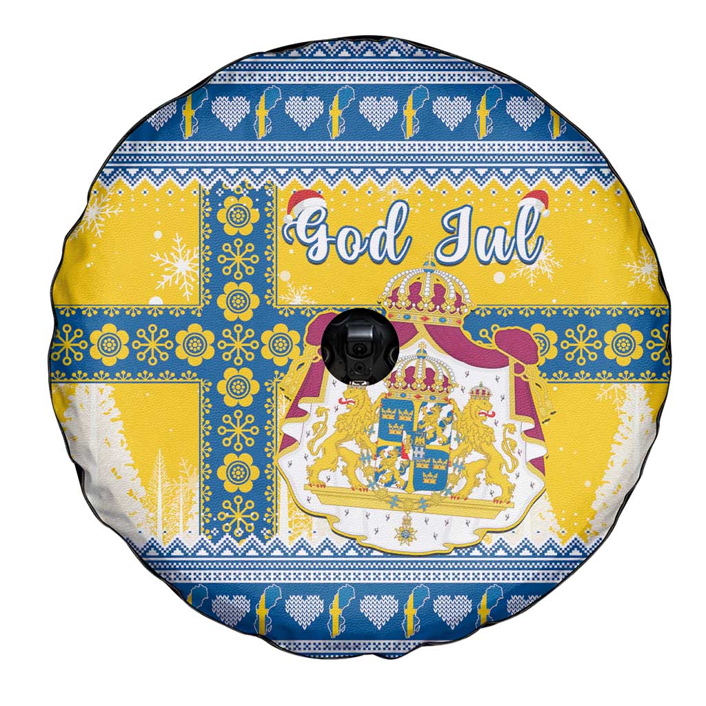 Sweden Christmas Spare Tire Cover Coat Of Arms - Scandinavian Pattern - Wonder Print Shop