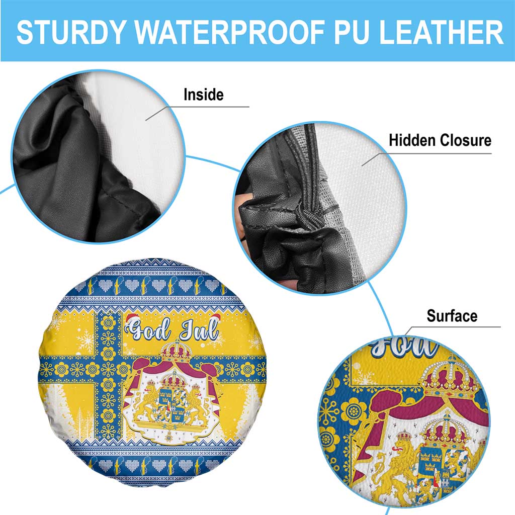 Sweden Christmas Spare Tire Cover Coat Of Arms - Scandinavian Pattern - Wonder Print Shop