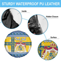 Sweden Christmas Spare Tire Cover Coat Of Arms - Scandinavian Pattern - Wonder Print Shop