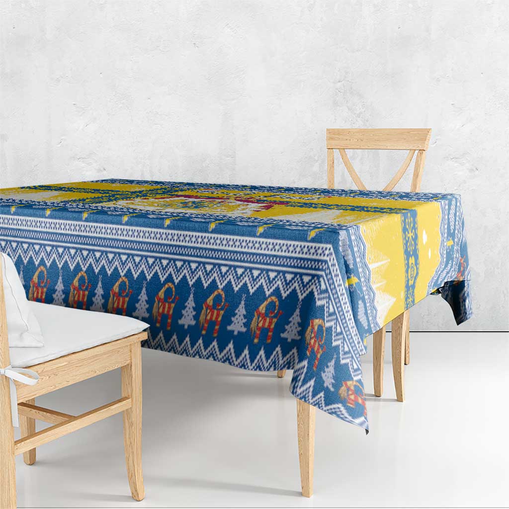 Sweden Christmas Tablecloth Coat Of Arms - Scandinavian Pattern - Wonder Print Shop