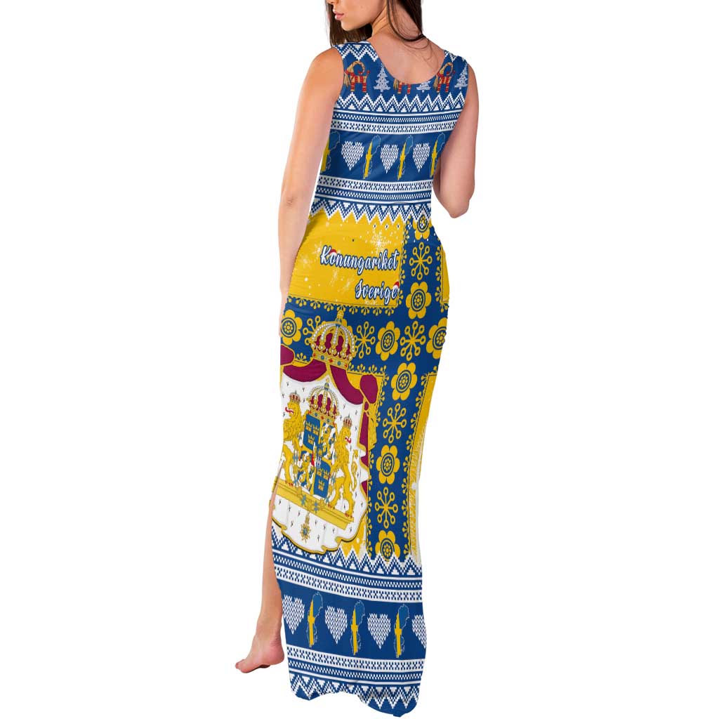 Sweden Christmas Tank Maxi Dress Coat Of Arms - Scandinavian Pattern - Wonder Print Shop