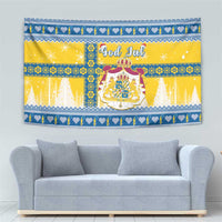 Sweden Christmas Tapestry Coat Of Arms - Scandinavian Pattern - Wonder Print Shop