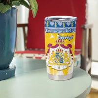 Sweden Christmas Tumbler Cup Coat Of Arms - Scandinavian Pattern - Wonder Print Shop