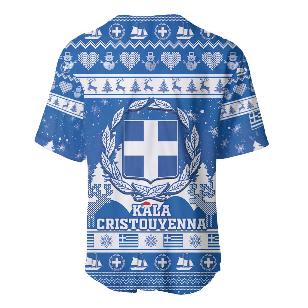Greece Christmas Baseball Jersey Coat Of Arms Kala Cristouyenna - Wonder Print Shop