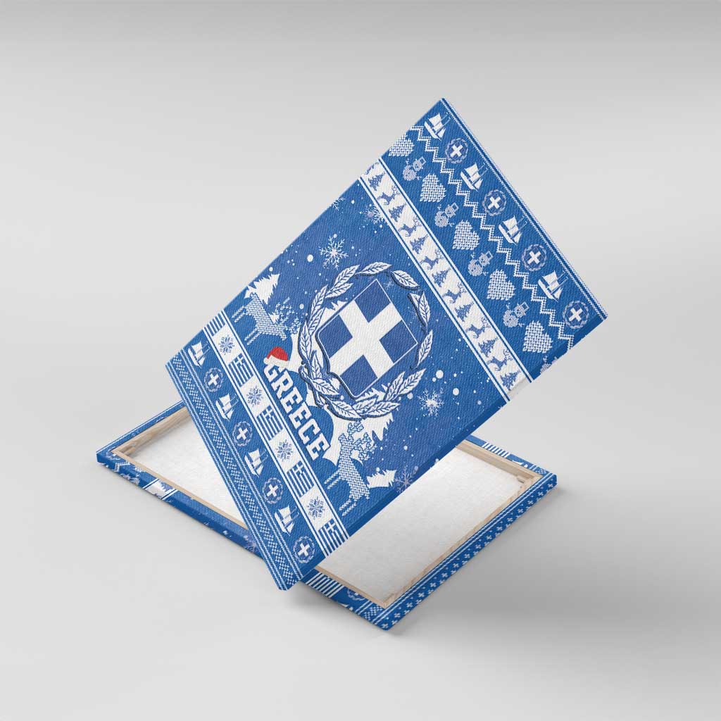 Greece Christmas Canvas Wall Art Coat Of Arms Kala Cristouyenna - Wonder Print Shop