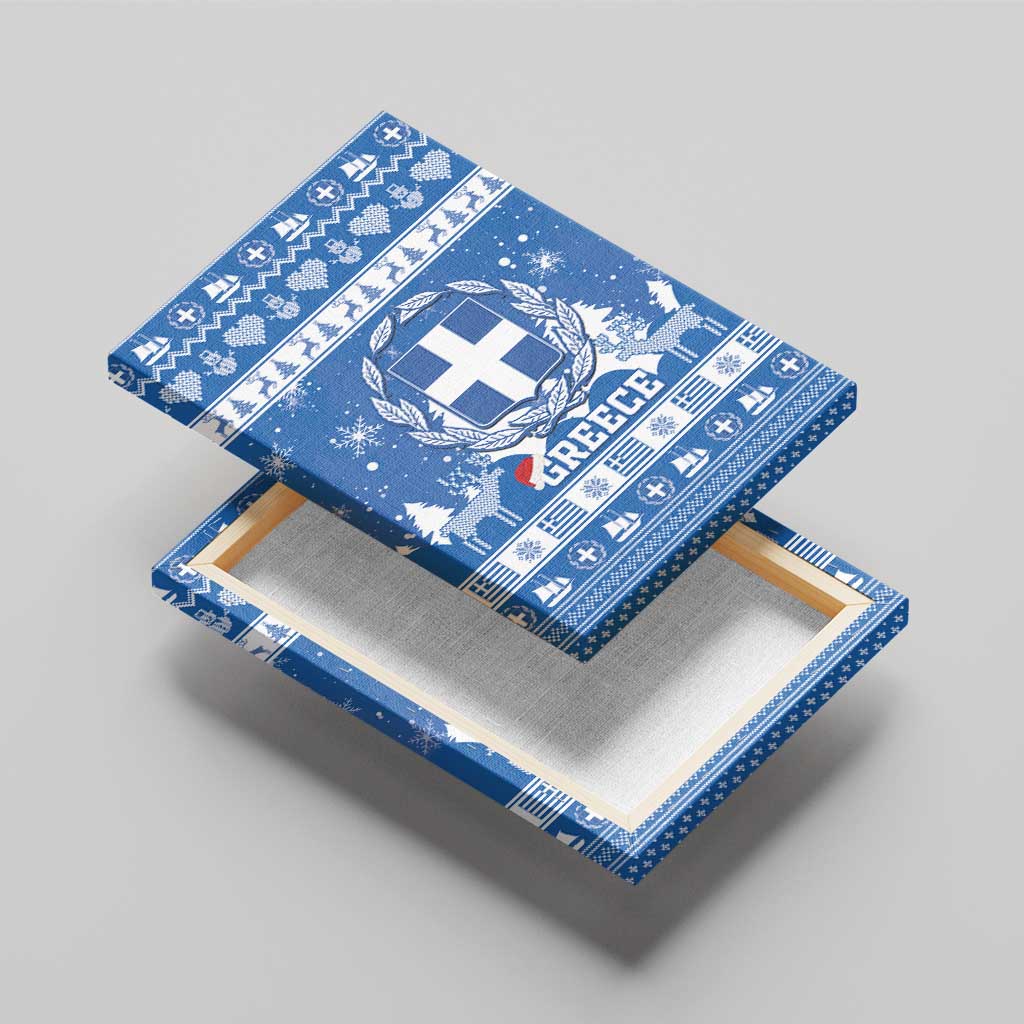 Greece Christmas Canvas Wall Art Coat Of Arms Kala Cristouyenna - Wonder Print Shop