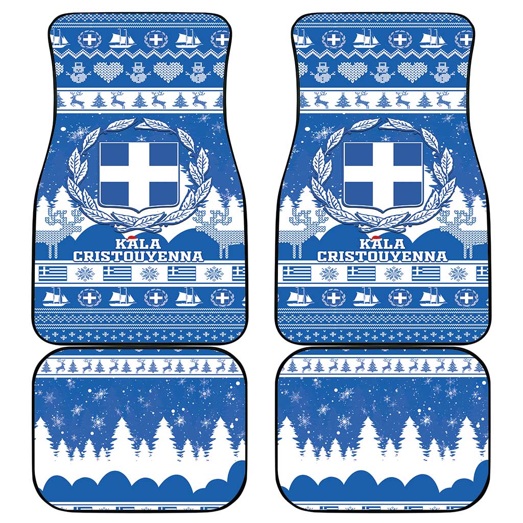 Greece Christmas Car Mats Coat Of Arms Kala Cristouyenna - Wonder Print Shop