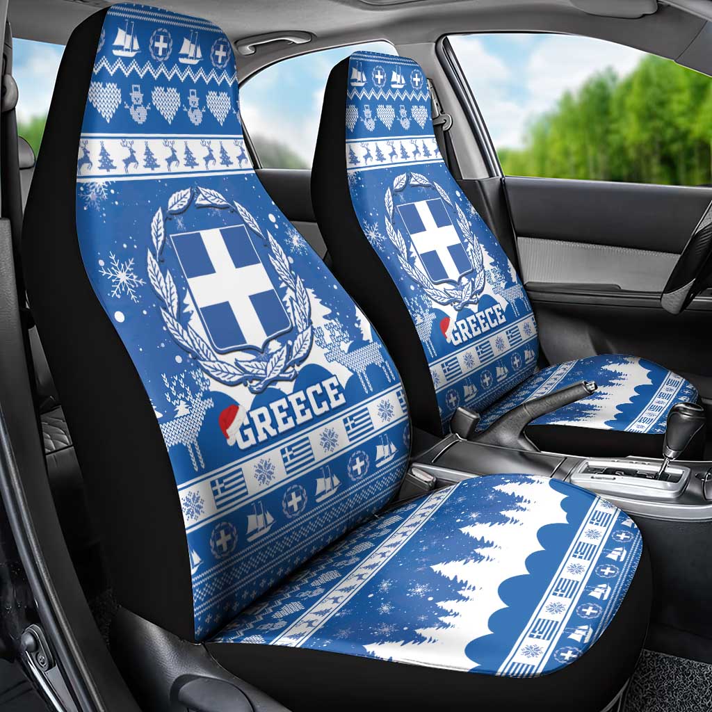 Greece Christmas Car Seat Cover Coat Of Arms Kala Cristouyenna - Wonder Print Shop