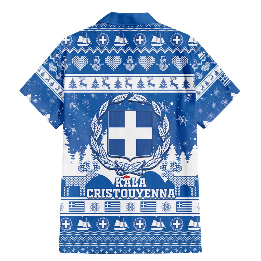 Greece Christmas Family Matching Mermaid Dress and Hawaiian Shirt Coat Of Arms Kala Cristouyenna - Wonder Print Shop