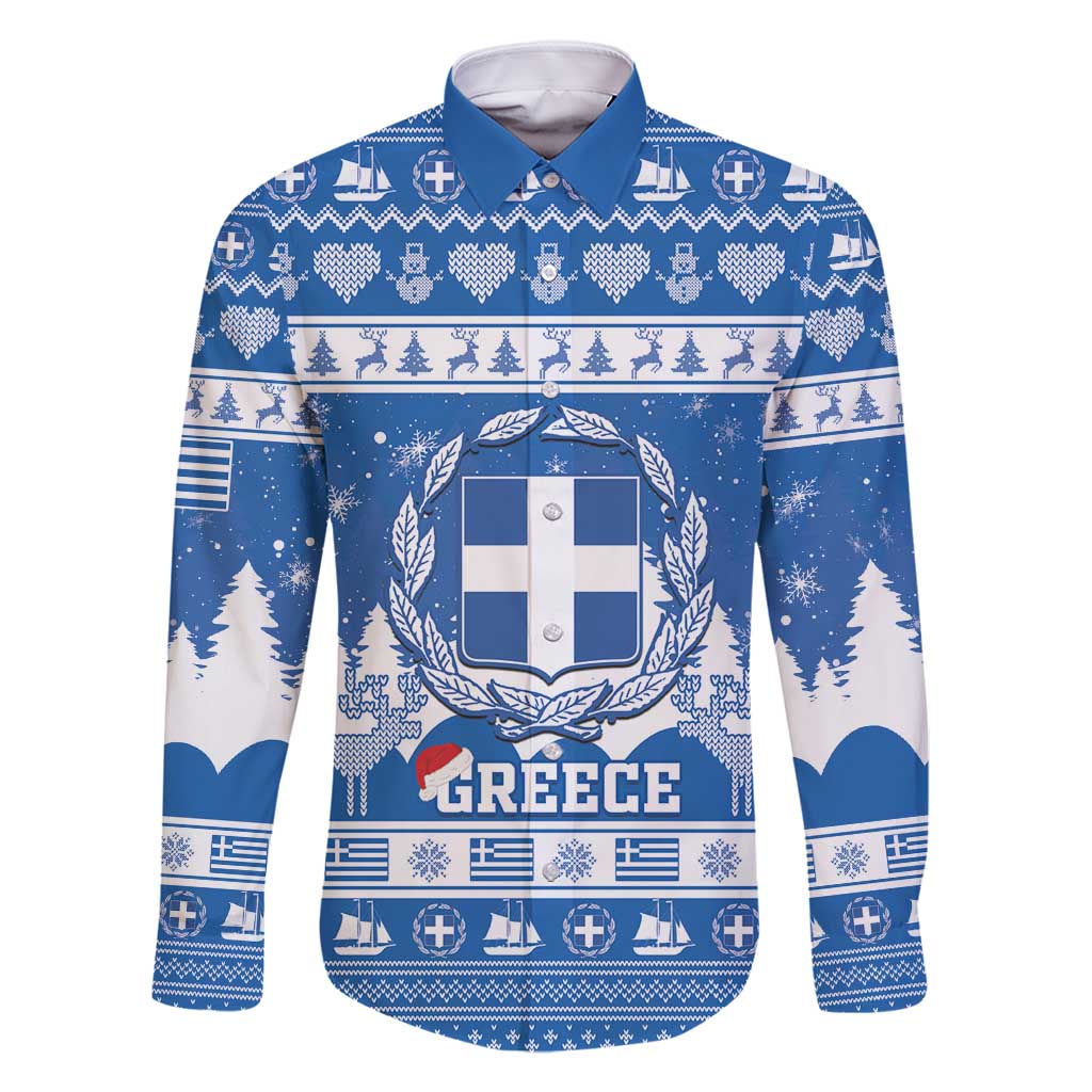 Greece Christmas Family Matching Mermaid Dress and Hawaiian Shirt Coat Of Arms Kala Cristouyenna - Wonder Print Shop