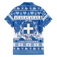 Greece Christmas Family Matching Off The Shoulder Long Sleeve Dress and Hawaiian Shirt Coat Of Arms Kala Cristouyenna - Wonder Print Shop