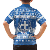 Greece Christmas Family Matching Off Shoulder Short Dress and Hawaiian Shirt Coat Of Arms Kala Cristouyenna - Wonder Print Shop