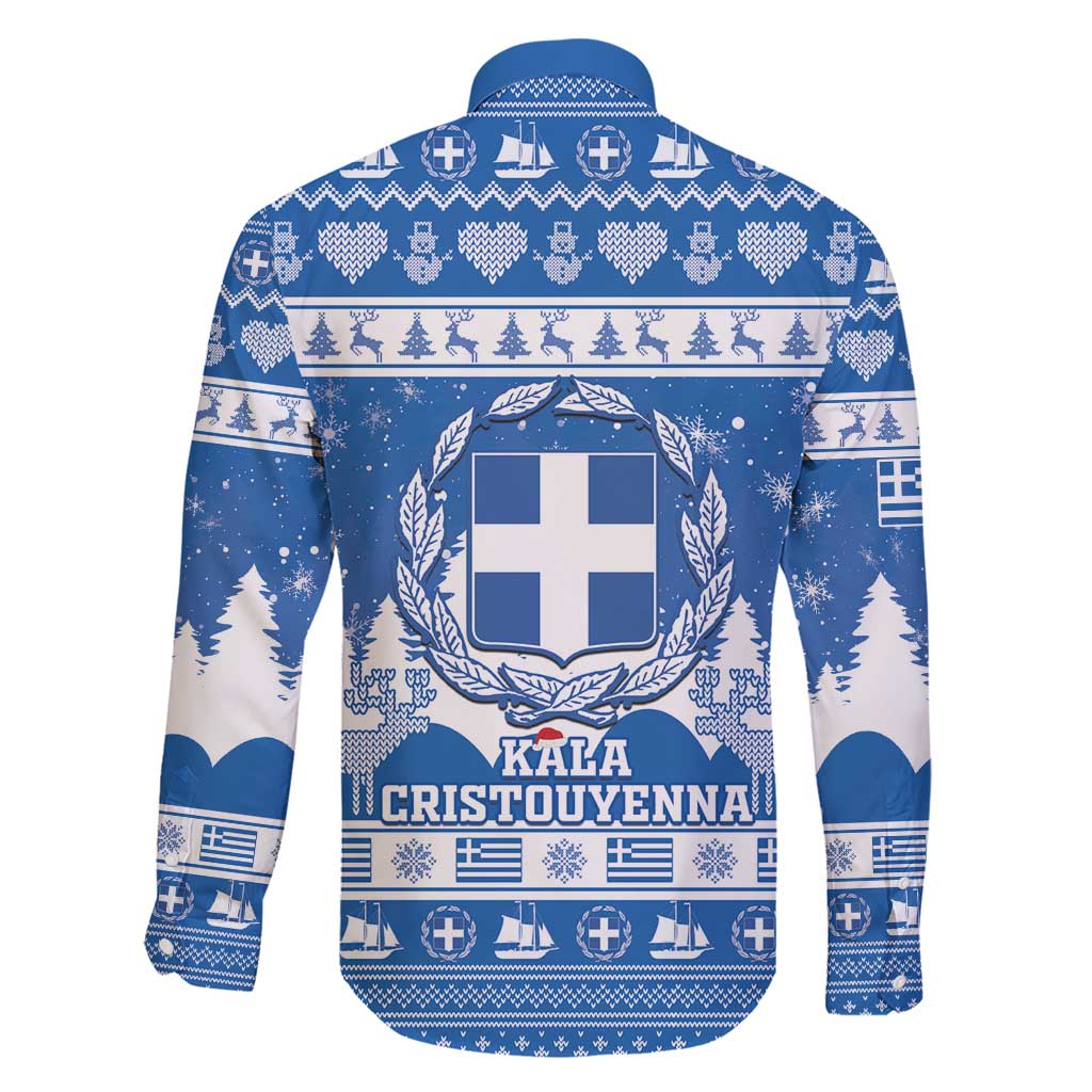 Greece Christmas Family Matching Short Sleeve Bodycon Dress and Hawaiian Shirt Coat Of Arms Kala Cristouyenna - Wonder Print Shop