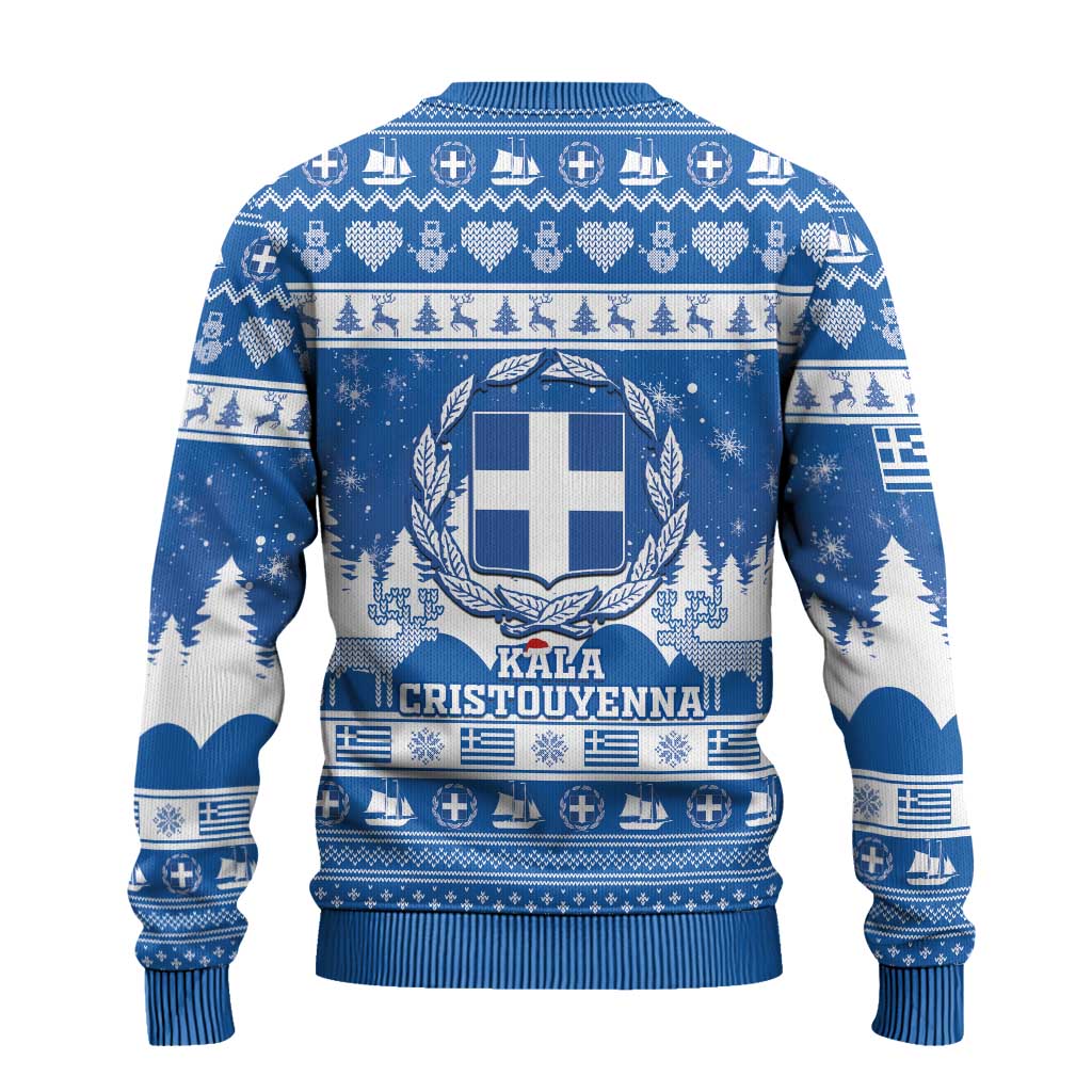 Greece Christmas Ugly Christmas Sweater Coat Of Arms Kala Cristouyenna - Wonder Print Shop
