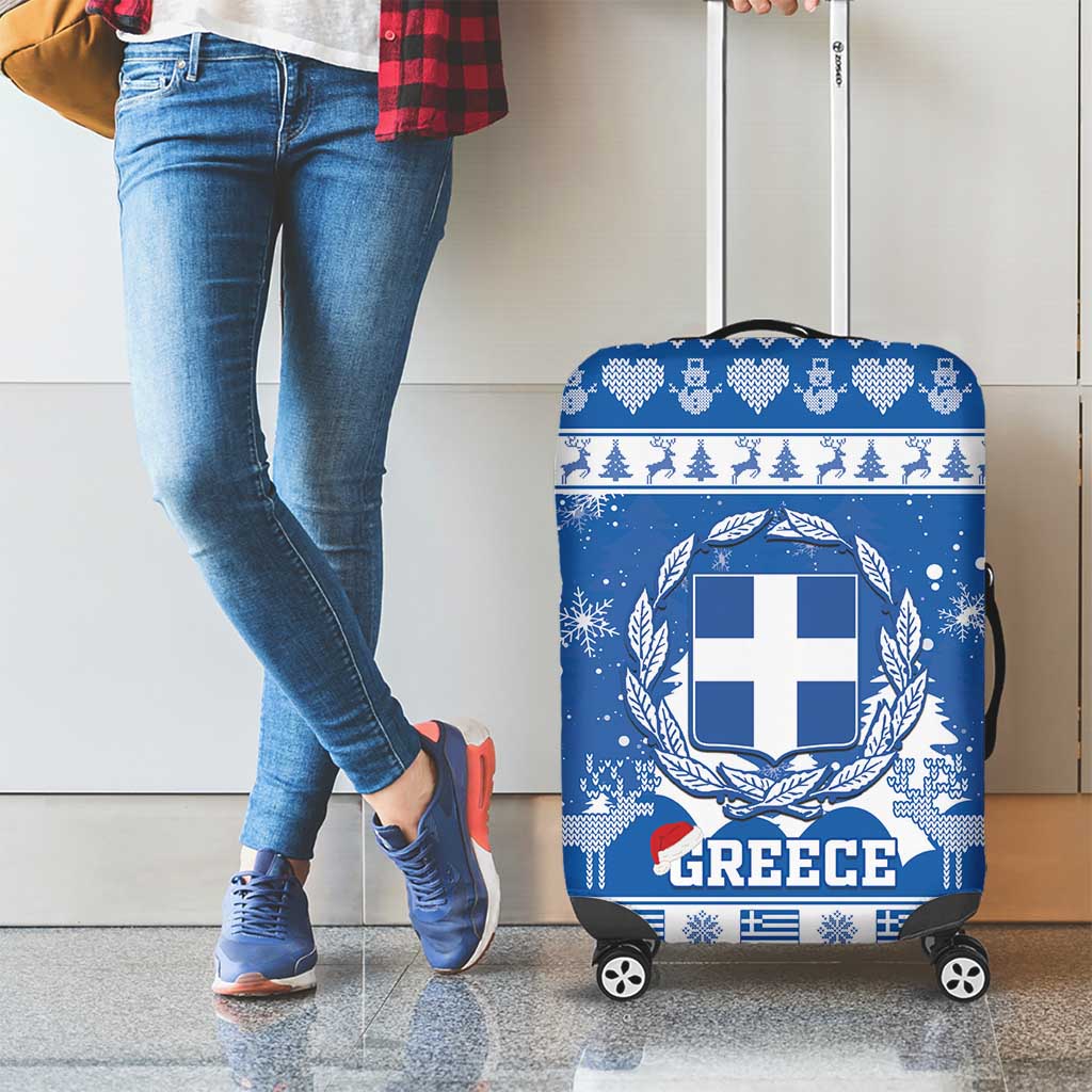 Greece Christmas Luggage Cover Coat Of Arms Kala Cristouyenna - Wonder Print Shop