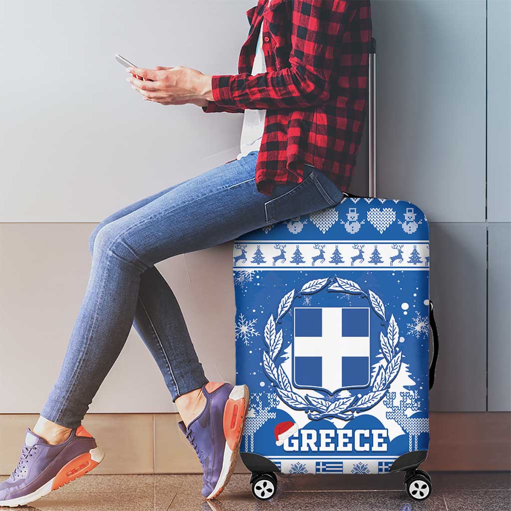 Greece Christmas Luggage Cover Coat Of Arms Kala Cristouyenna - Wonder Print Shop