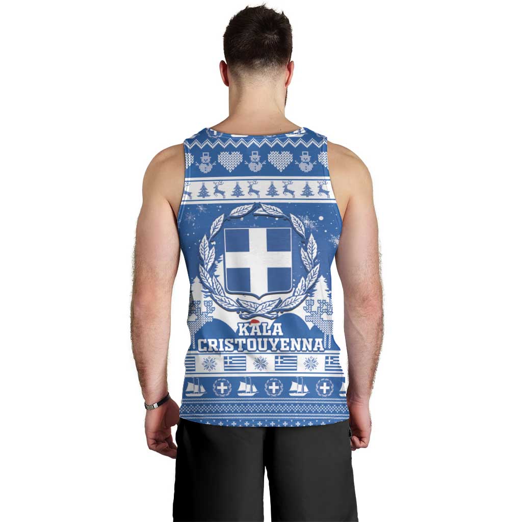 Greece Christmas Men Tank Top Coat Of Arms Kala Cristouyenna - Wonder Print Shop