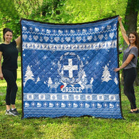 Greece Christmas Quilt Coat Of Arms Kala Cristouyenna - Wonder Print Shop
