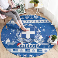 Greece Christmas Round Carpet Coat Of Arms Kala Cristouyenna