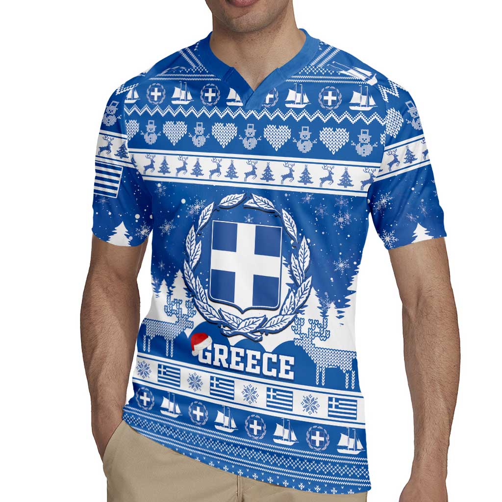 Greece Christmas Rugby Jersey Coat Of Arms Kala Cristouyenna - Wonder Print Shop