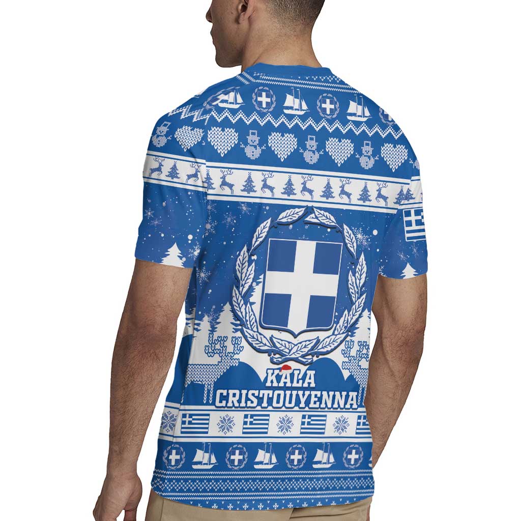 Greece Christmas Rugby Jersey Coat Of Arms Kala Cristouyenna - Wonder Print Shop
