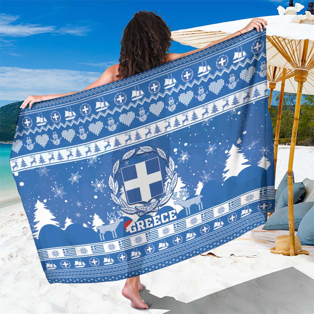 Greece Christmas Sarong Coat Of Arms Kala Cristouyenna - Wonder Print Shop