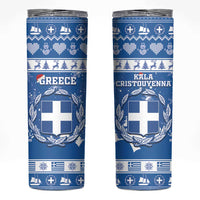 Greece Christmas Skinny Tumbler Coat Of Arms Kala Cristouyenna - Wonder Print Shop