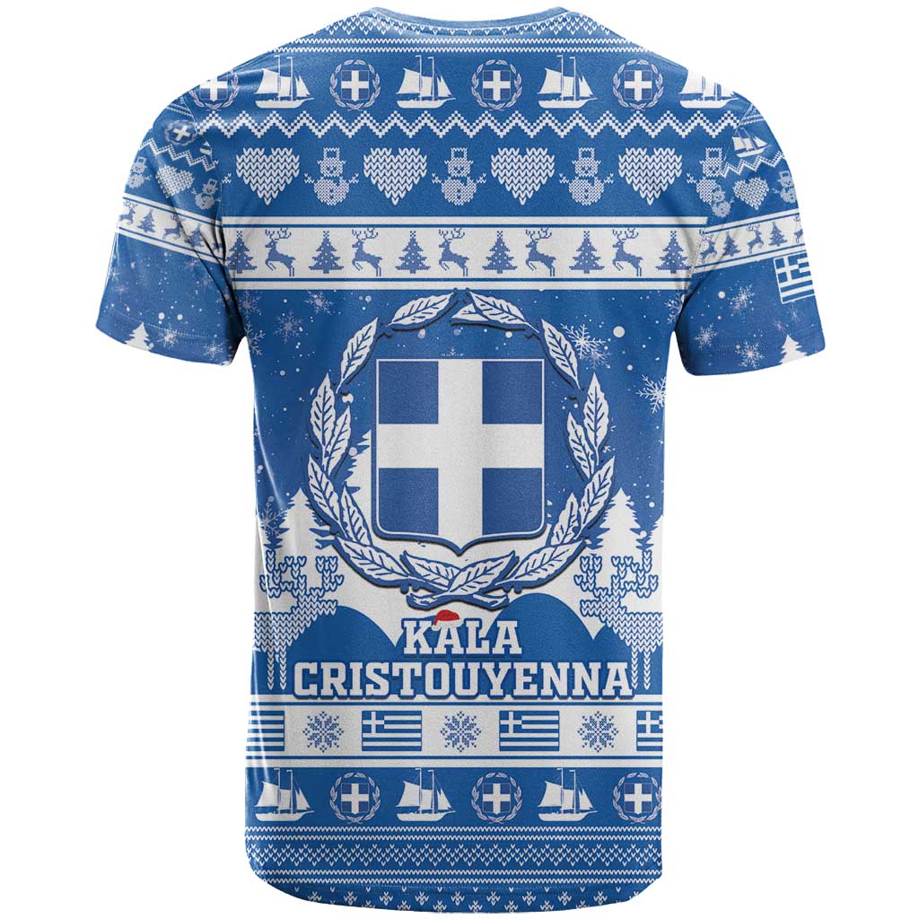 Greece Christmas T Shirt Coat Of Arms Kala Cristouyenna - Wonder Print Shop