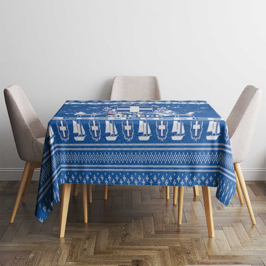Greece Christmas Tablecloth Coat Of Arms Kala Cristouyenna - Wonder Print Shop
