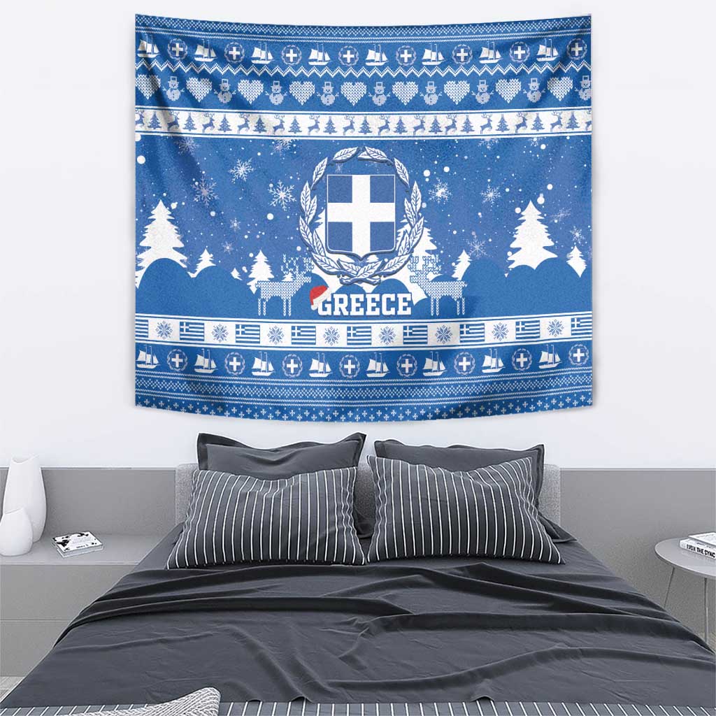 Greece Christmas Tapestry Coat Of Arms Kala Cristouyenna - Wonder Print Shop