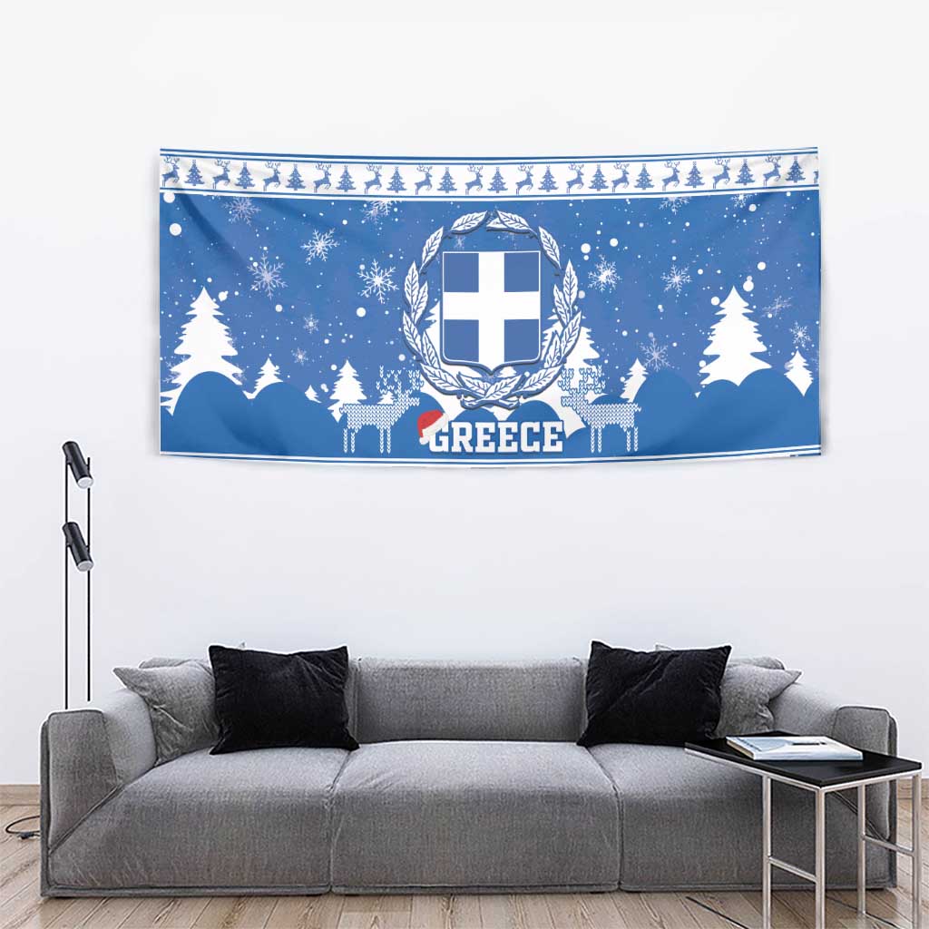 Greece Christmas Tapestry Coat Of Arms Kala Cristouyenna - Wonder Print Shop