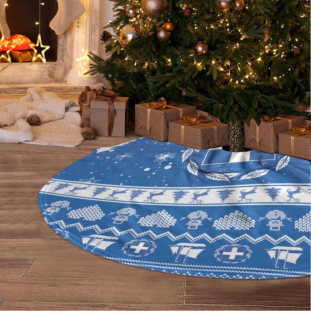 Greece Christmas Tree Skirt Coat Of Arms Kala Cristouyenna - Wonder Print Shop