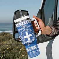 Greece Christmas Tumbler With Handle Coat Of Arms Kala Cristouyenna - Wonder Print Shop