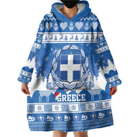 Greece Christmas Wearable Blanket Hoodie Coat Of Arms Kala Cristouyenna - Wonder Print Shop
