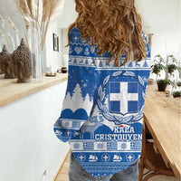 Greece Christmas Women Casual Shirt Coat Of Arms Kala Cristouyenna - Wonder Print Shop
