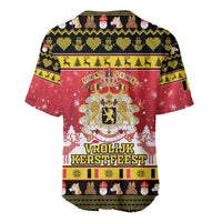 Belgium Christmas Baseball Jersey Coat Of Arms Vrolijk Kerstfeest - Wonder Print Shop