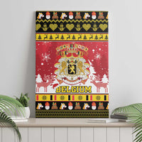 Belgium Christmas Canvas Wall Art Coat Of Arms Vrolijk Kerstfeest - Wonder Print Shop