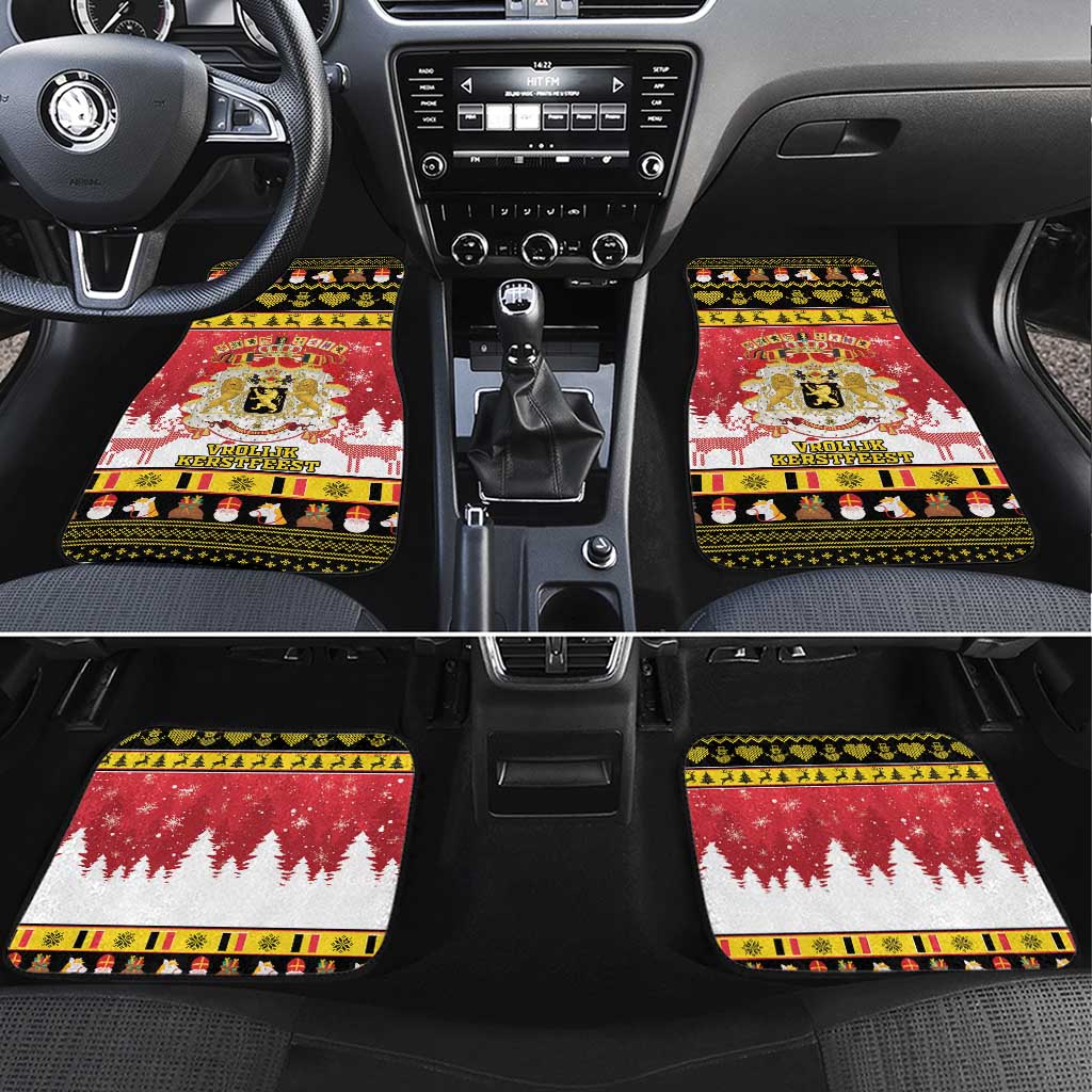 Belgium Christmas Car Mats Coat Of Arms Vrolijk Kerstfeest - Wonder Print Shop