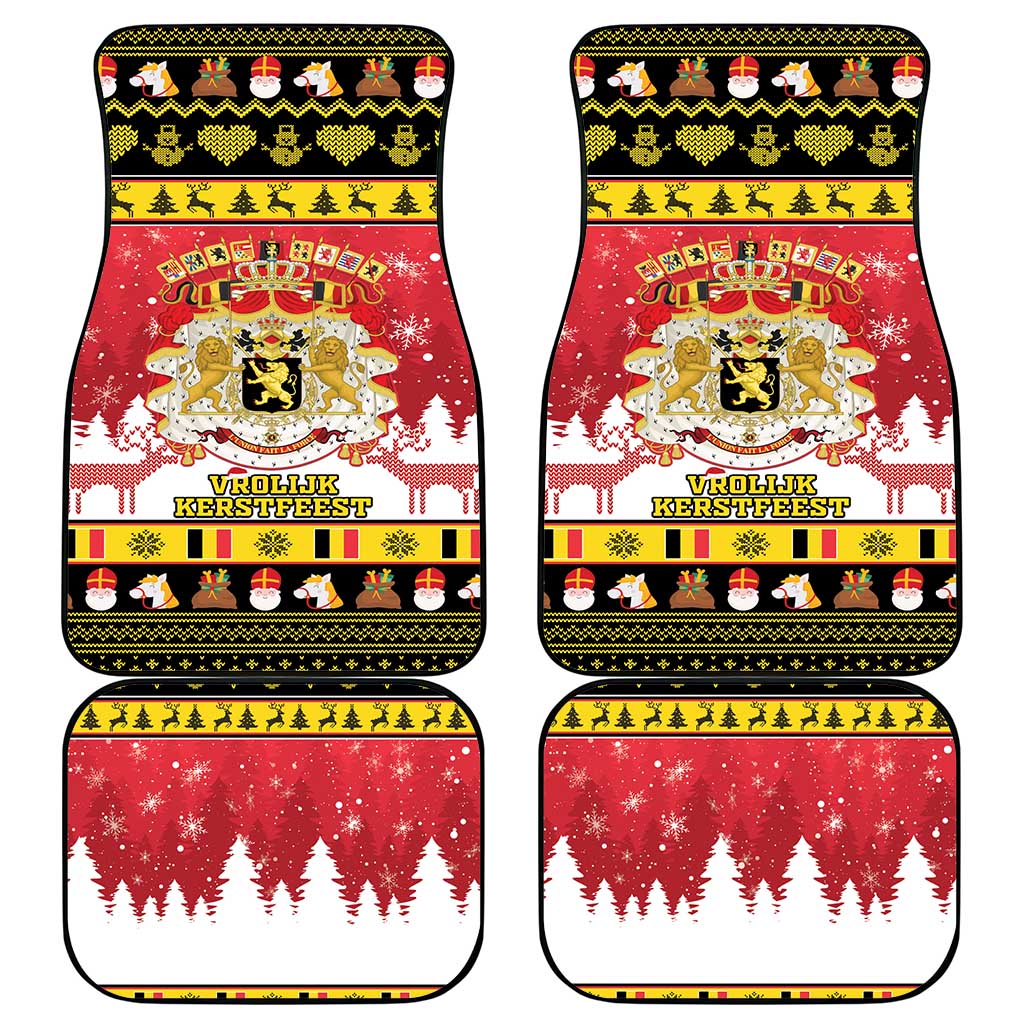 Belgium Christmas Car Mats Coat Of Arms Vrolijk Kerstfeest - Wonder Print Shop