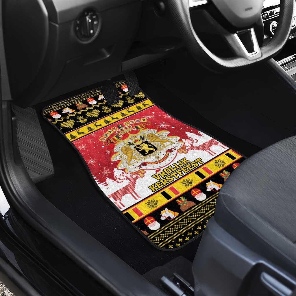 Belgium Christmas Car Mats Coat Of Arms Vrolijk Kerstfeest - Wonder Print Shop