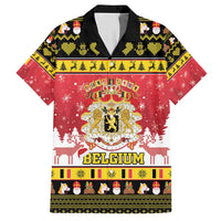 Belgium Christmas Hawaiian Shirt Coat Of Arms Vrolijk Kerstfeest - Wonder Print Shop